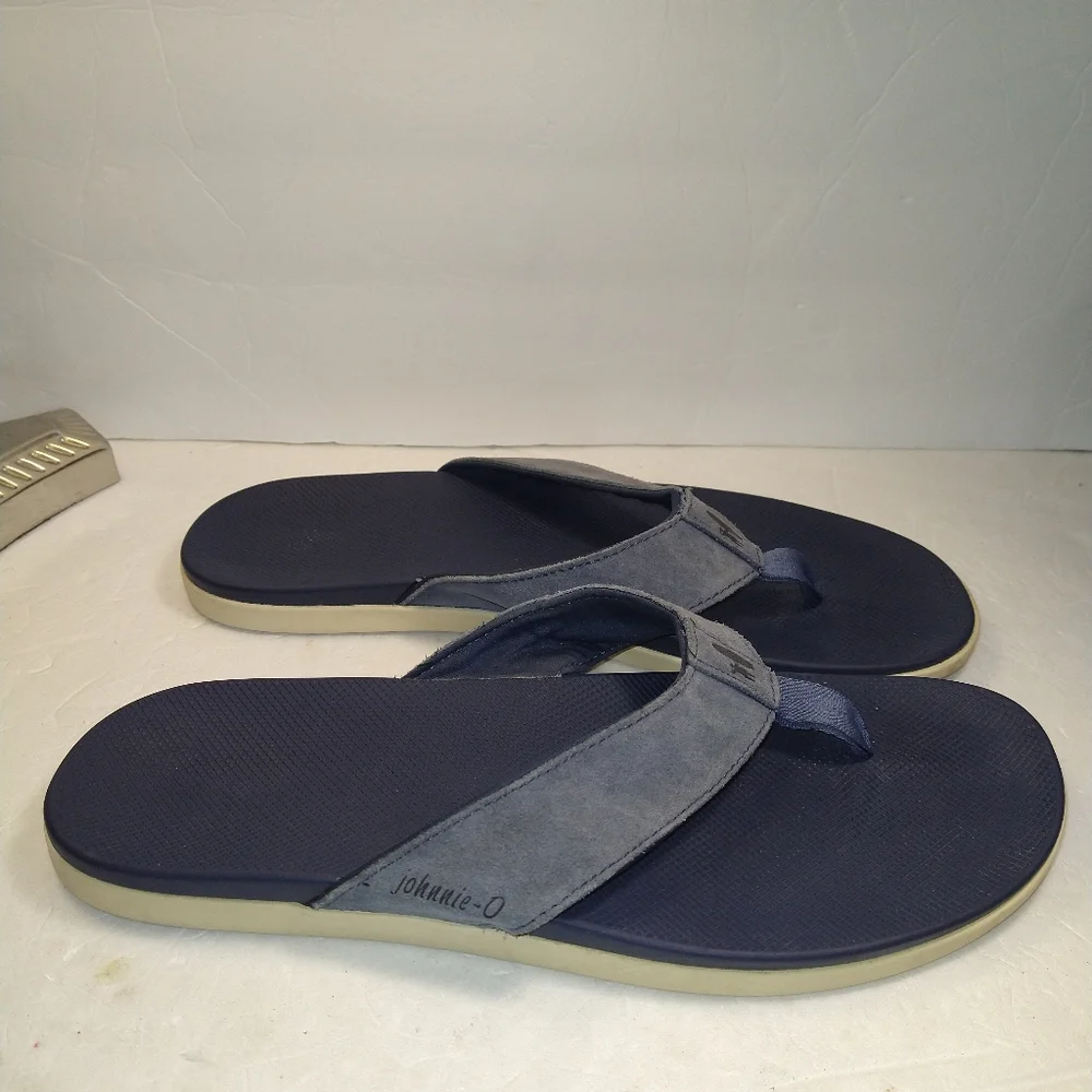 Johnnie-O Dockside Blue Flip Flops Sandals Men's sz 13M.